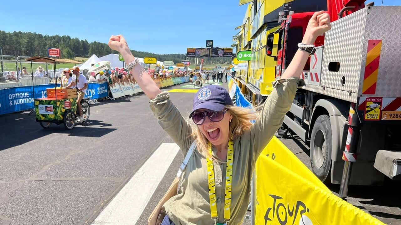 Bianca Ross, SBS Sport videographer at the Tour de France