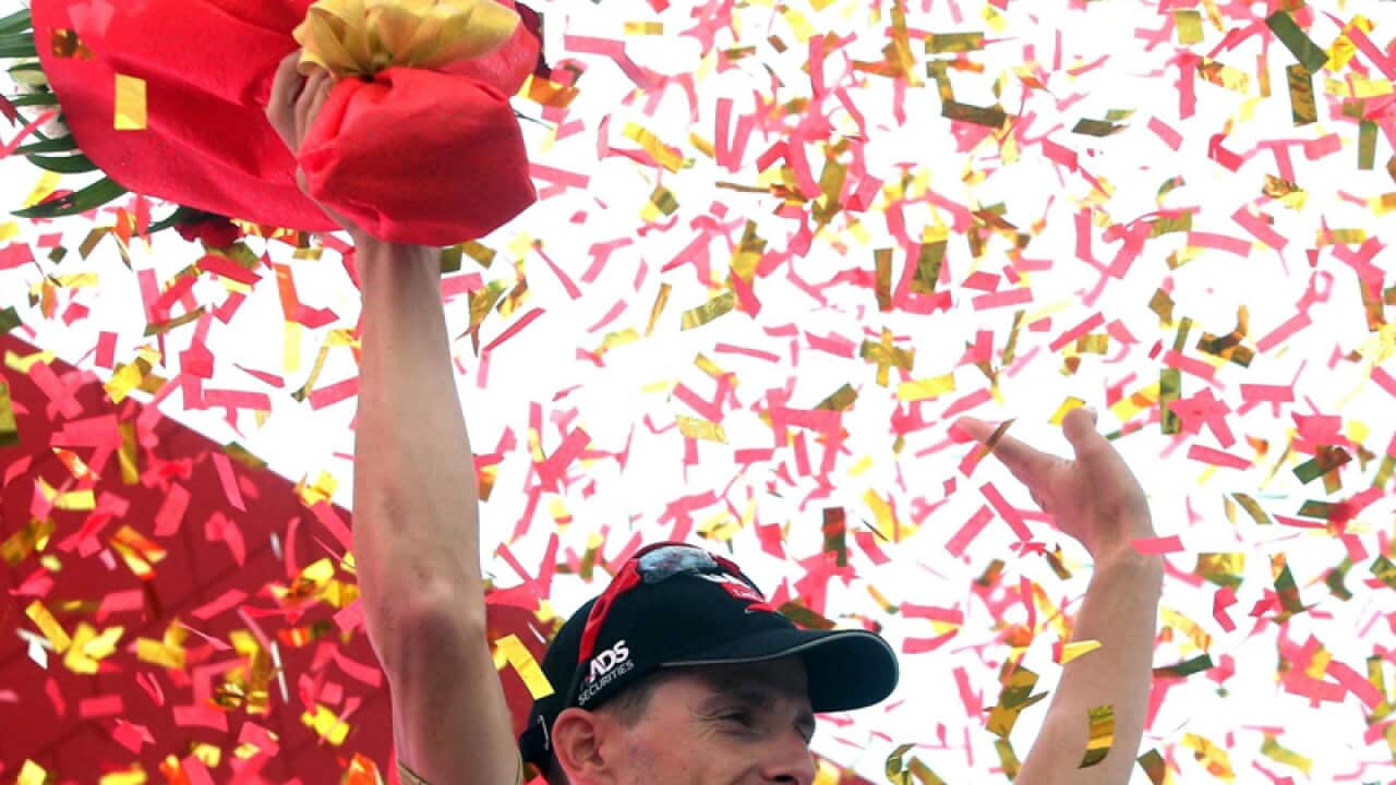Portuguese rider Rui Costa of the UAE Team Emirates celebrates