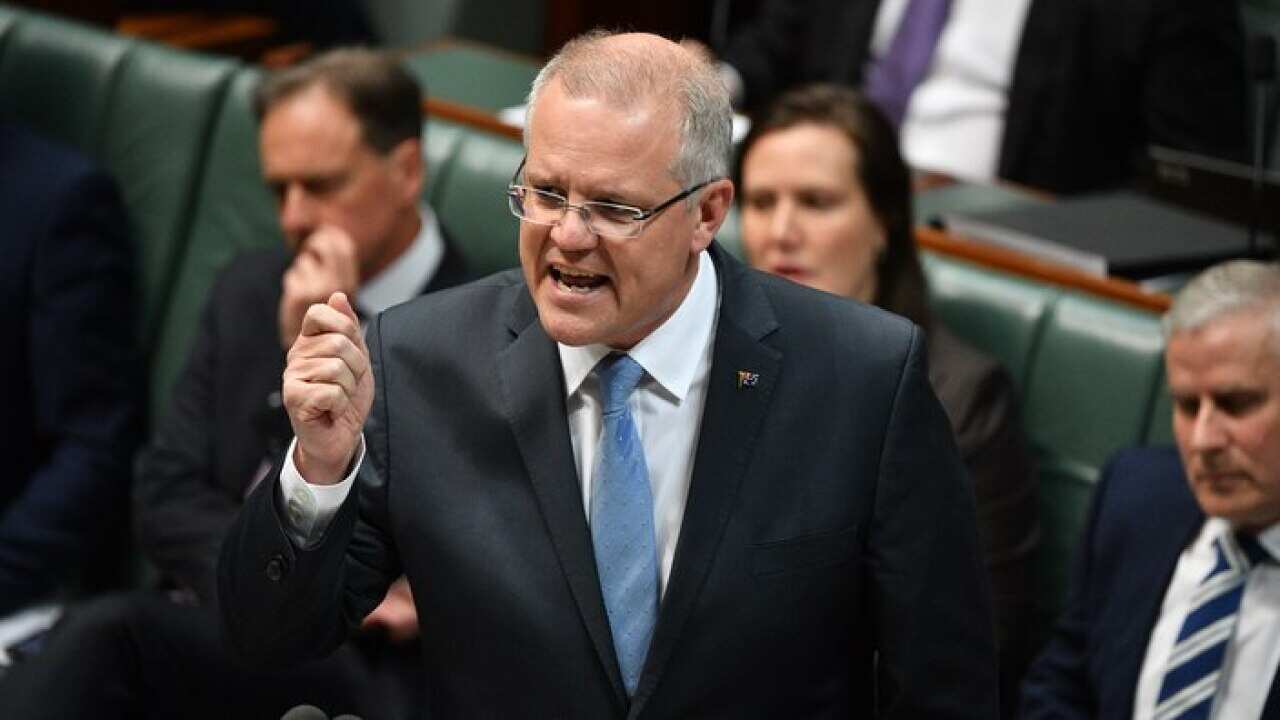 Prime Minister Scott Morrison during Question Time