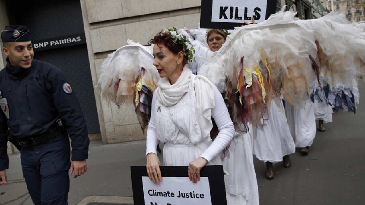 Activists of "Climacts Angels Guardians" from Australia, Paris