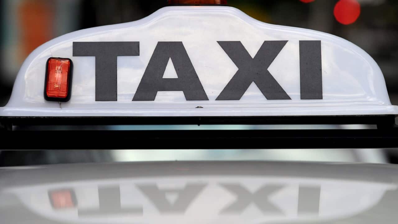 A taxi sign