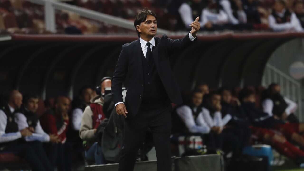 Zlatko Dalic, head coach of Croatia reacts during the FIFA World Cup 2022 Group H qualifying soccer match between Croatia and Russia in Moscow, Russia, 01 September 2021. EPA/YURI KOCHETKOV