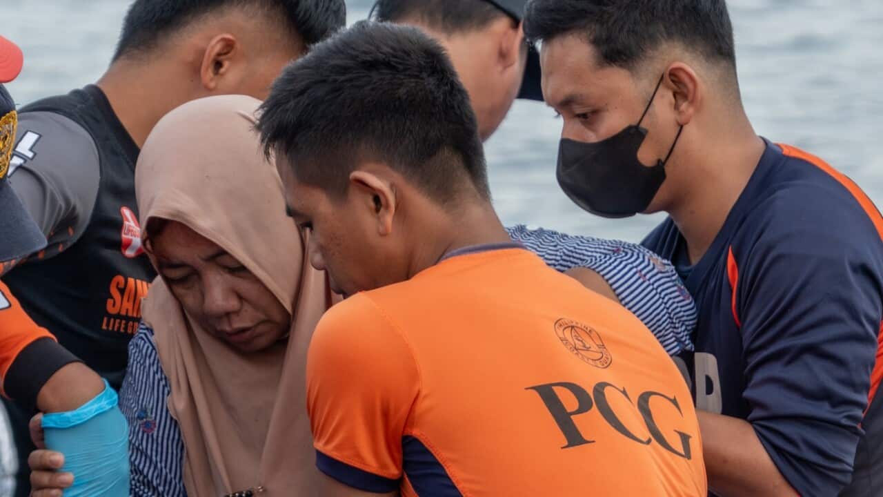 A ferry with more than 340 people onboard sank early Monday off the southern Philippines