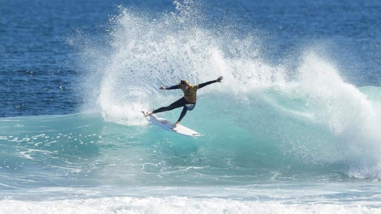 Champion surfer Stephanie Gilmore at Margaret River, WA