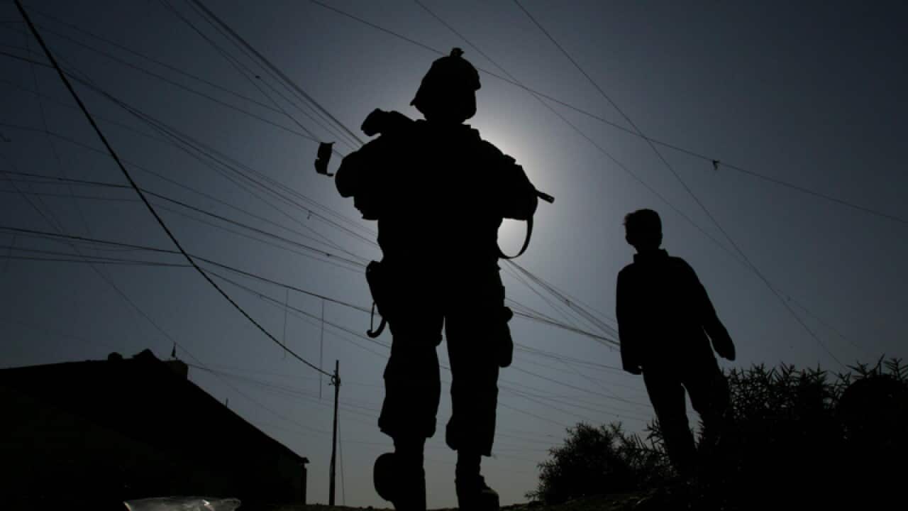 A US military soldier in northwest Iraq