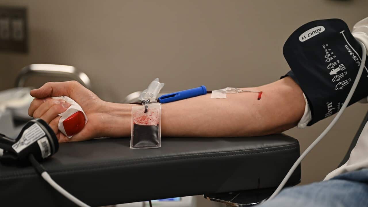 A man donating blood