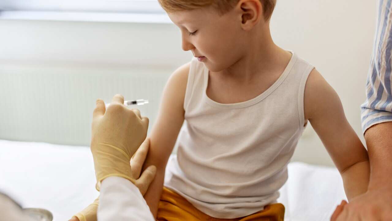 Little boy getting a vaccine