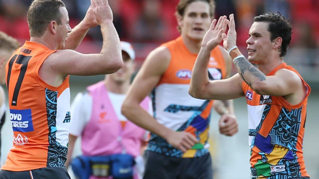 The GWS Giants celebrate