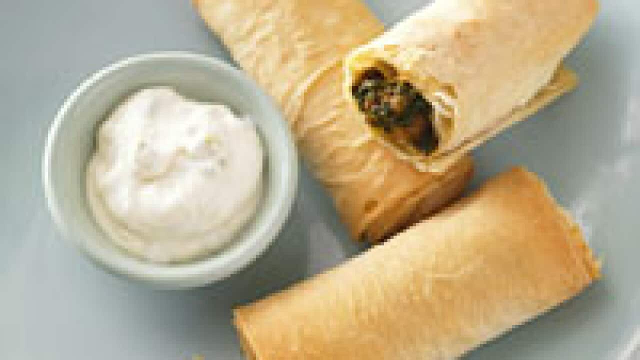 Lamb and spinach curry parcel