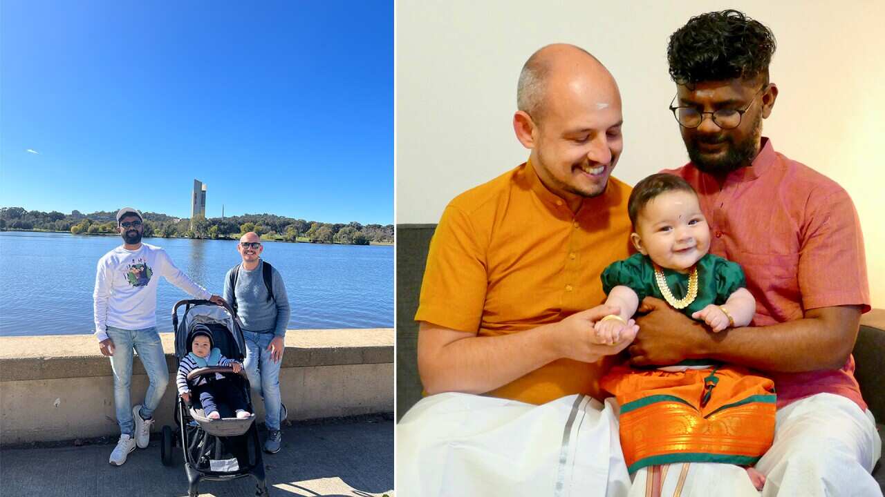 Meenakshi with her Dads, C. Vignesh & Andrea