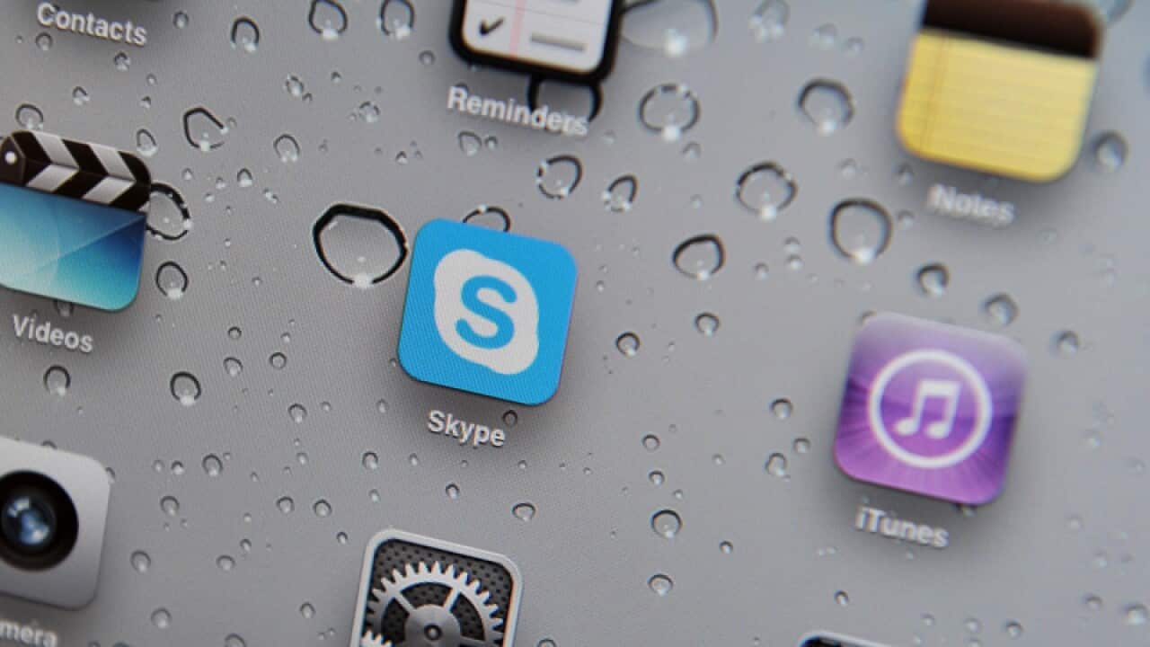 Skype logo on an iPad in Sydney