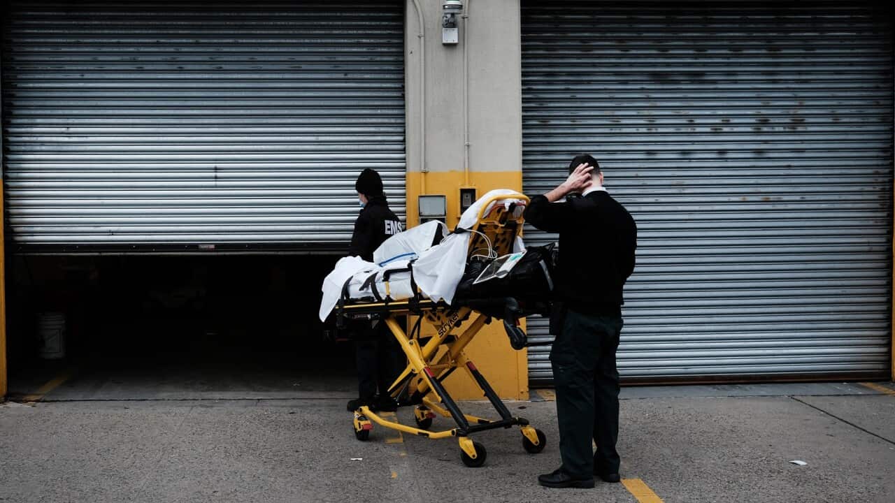 A patient arrives at a Brooklyn hospital