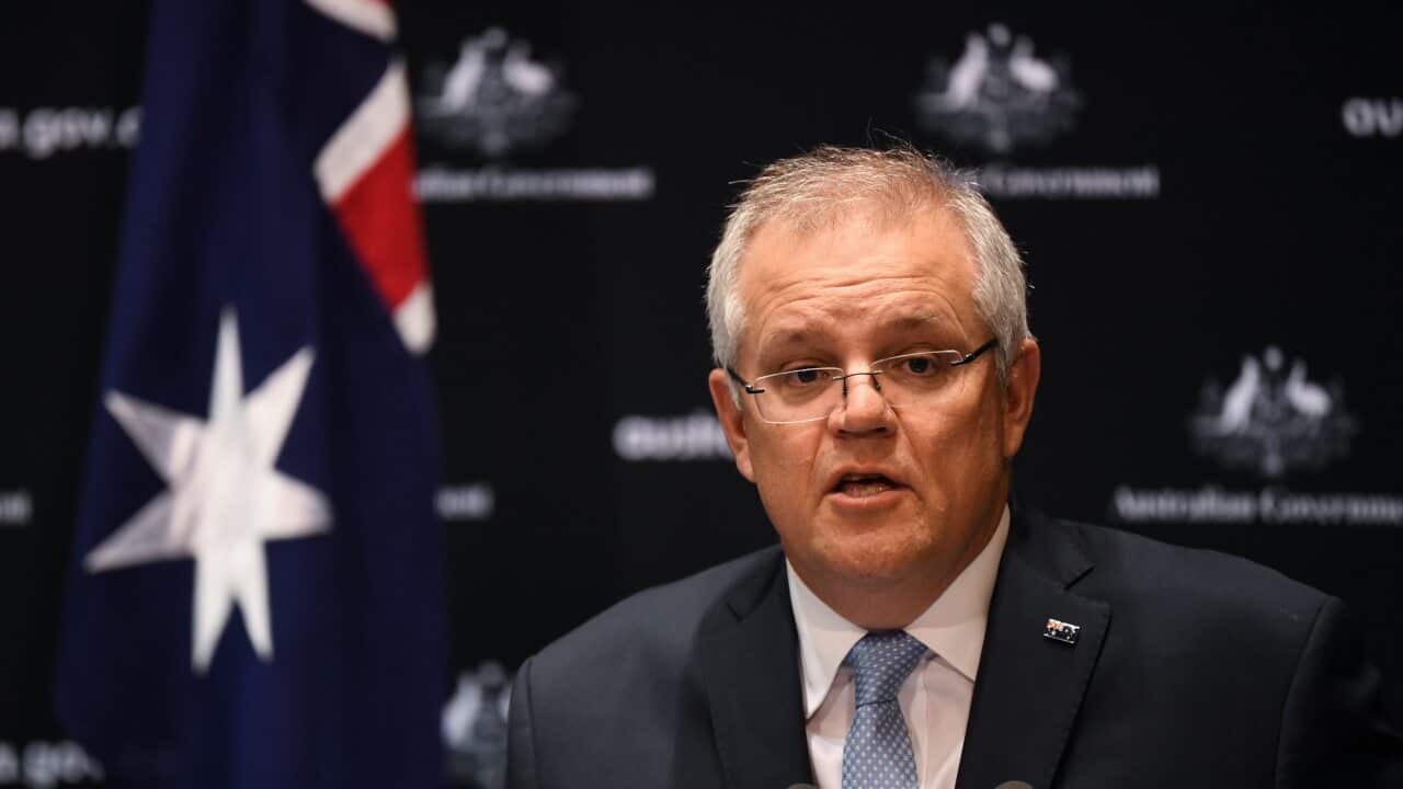 Australian Prime Minister Scott Morrison speaks to the media during a press conference at Parliament House in Canberra, Friday, June 12, 2020. (AAP Image/Lukas Coch) NO ARCHIVING