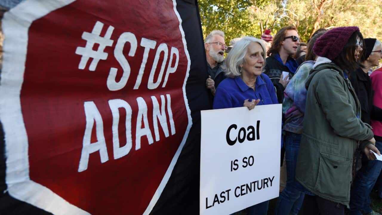 Protesters against the Adani mine