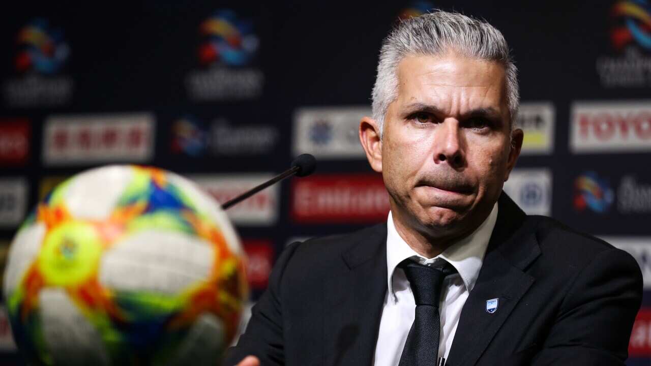 Head coach Steve Corica Australia's Sydney FC attends a press conference after the group H match against China's Shanghai SIPG F.C. during the 2019 AFC Champions League in Shanghai, China, 23 April 2019. (Photo by Stringer - Imaginechina/Sipa USA).