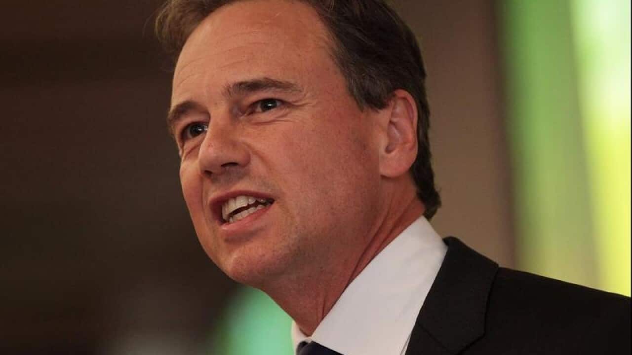 Minister for Health Greg Hunt speaks at a conference