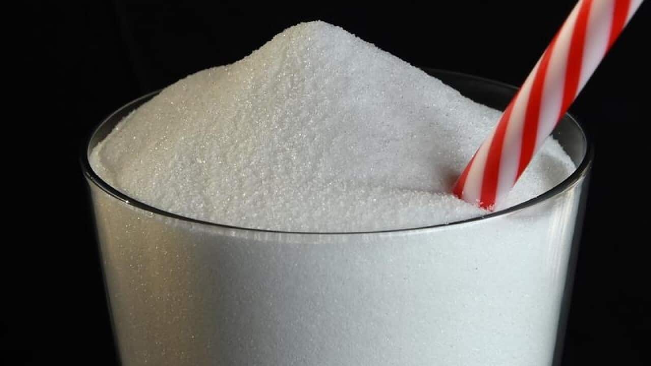white sugar in a glass