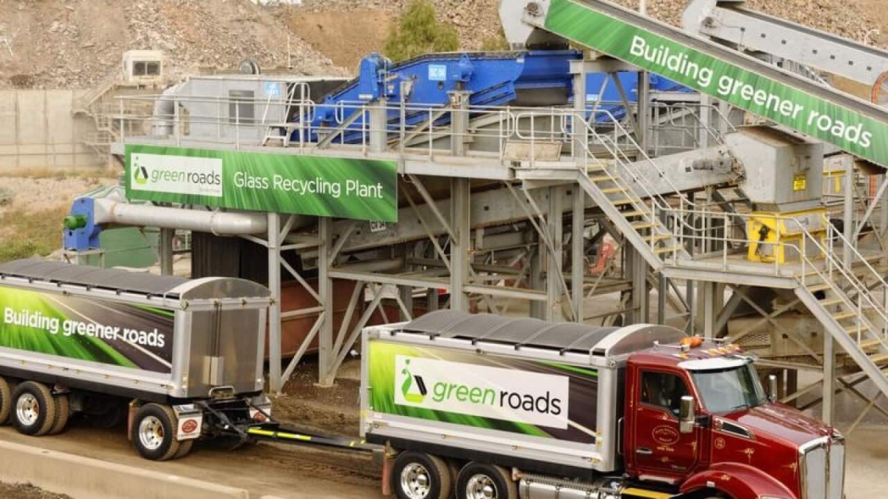 The Alex Fraser glass recycling plant in Laverton North, Victoria.