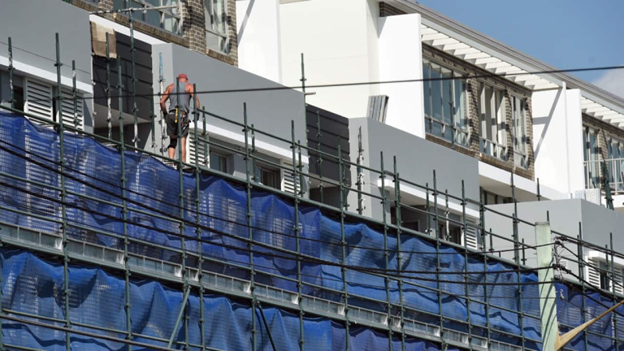 A new apartment complex under construction