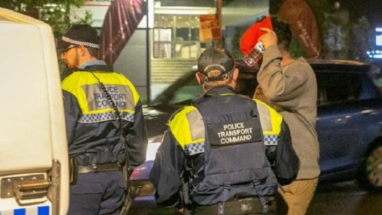 One of two males taken in for questioning.