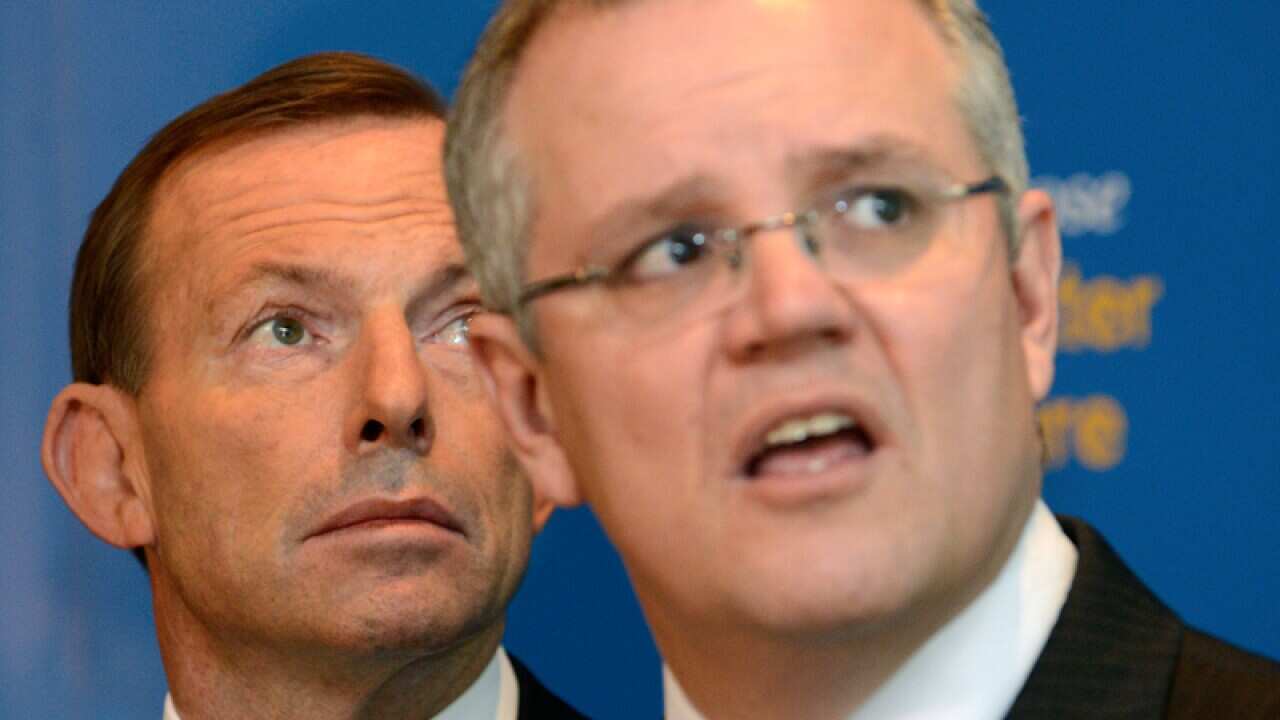 Tony Abbott (L) and Scott Morrison