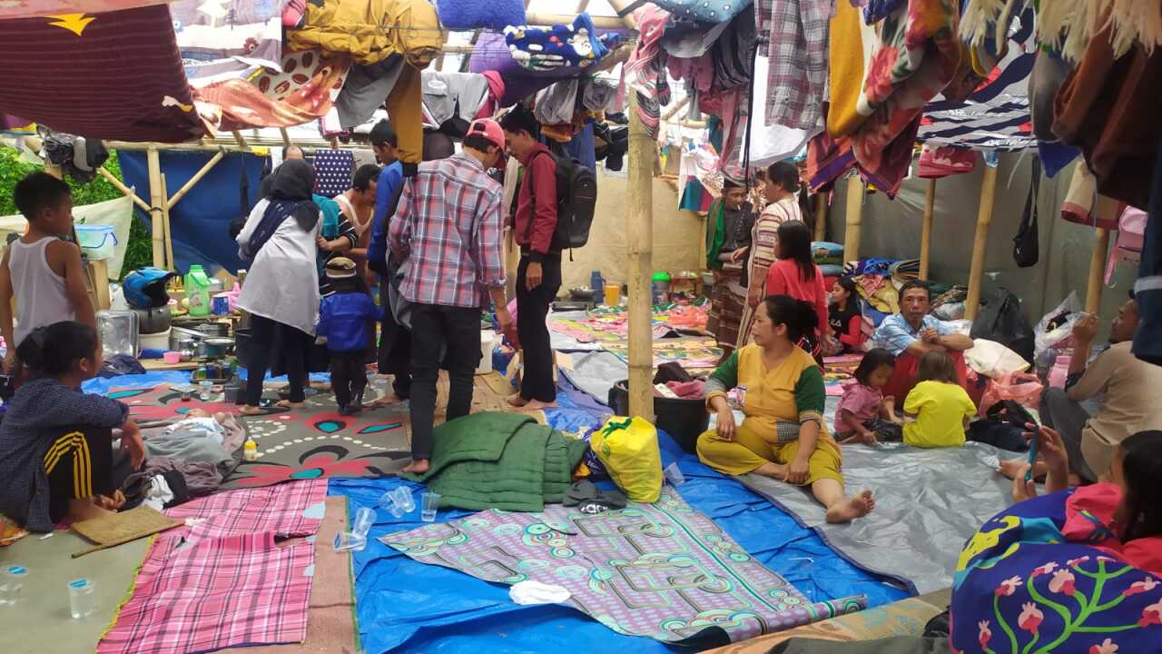One of the temporary shelters in Cugenang area in Cianjur, 29 Nov 2022 (Courtesy of Faisal Syaheza).