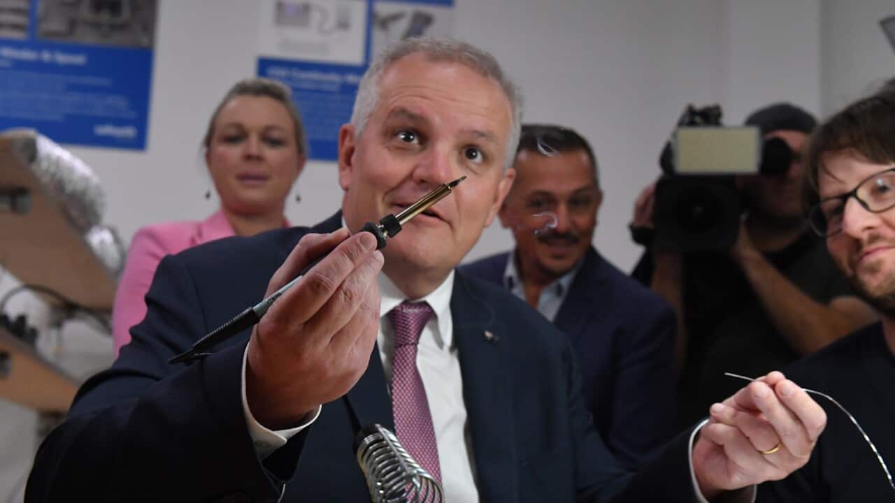 Prime Minister Scott Morrison soldering on Day 31 of the 2022 federal election campaign