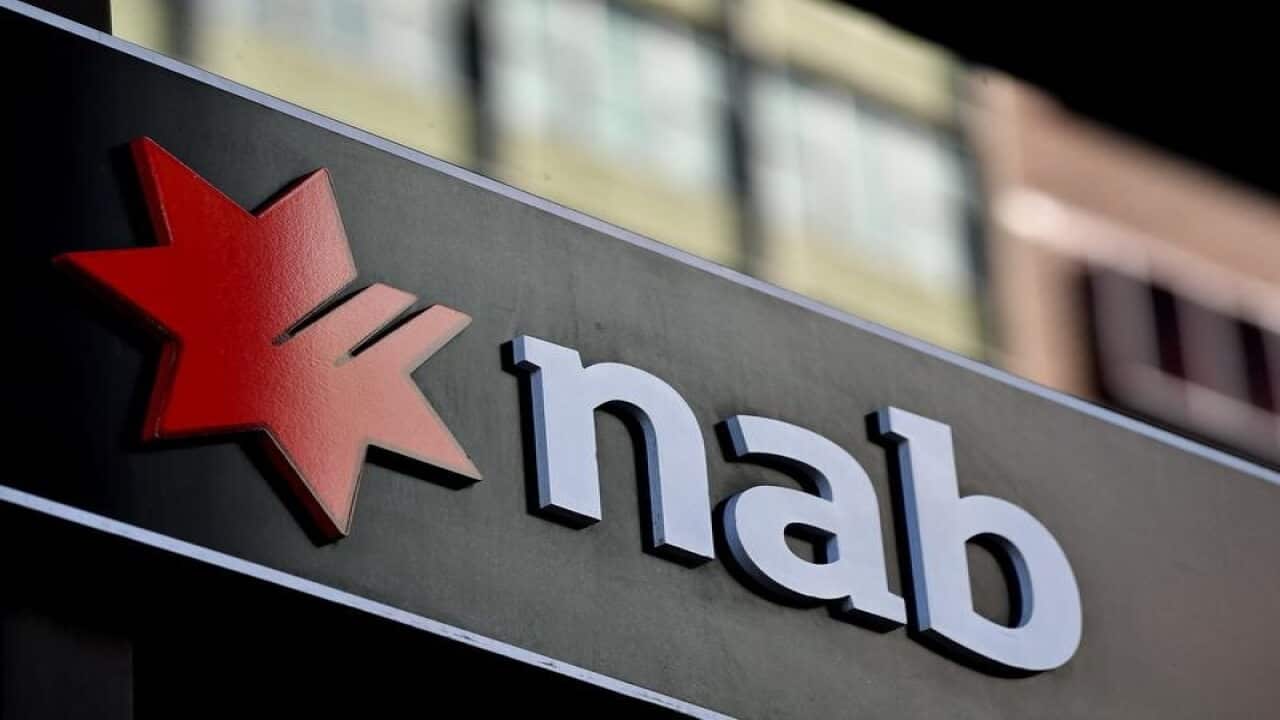 National Australia Bank (NAB) signage in Sydney.