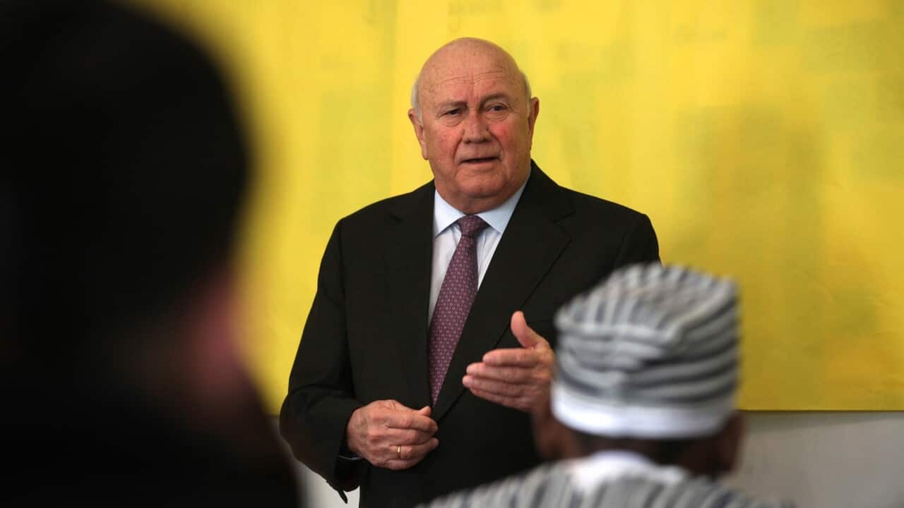 Former South African President and Nobel Laureate Frederik Willem de Klerk