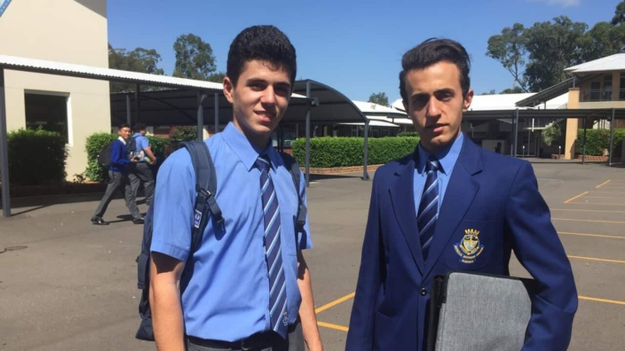 Yousif Barbo (on right) and a classmate