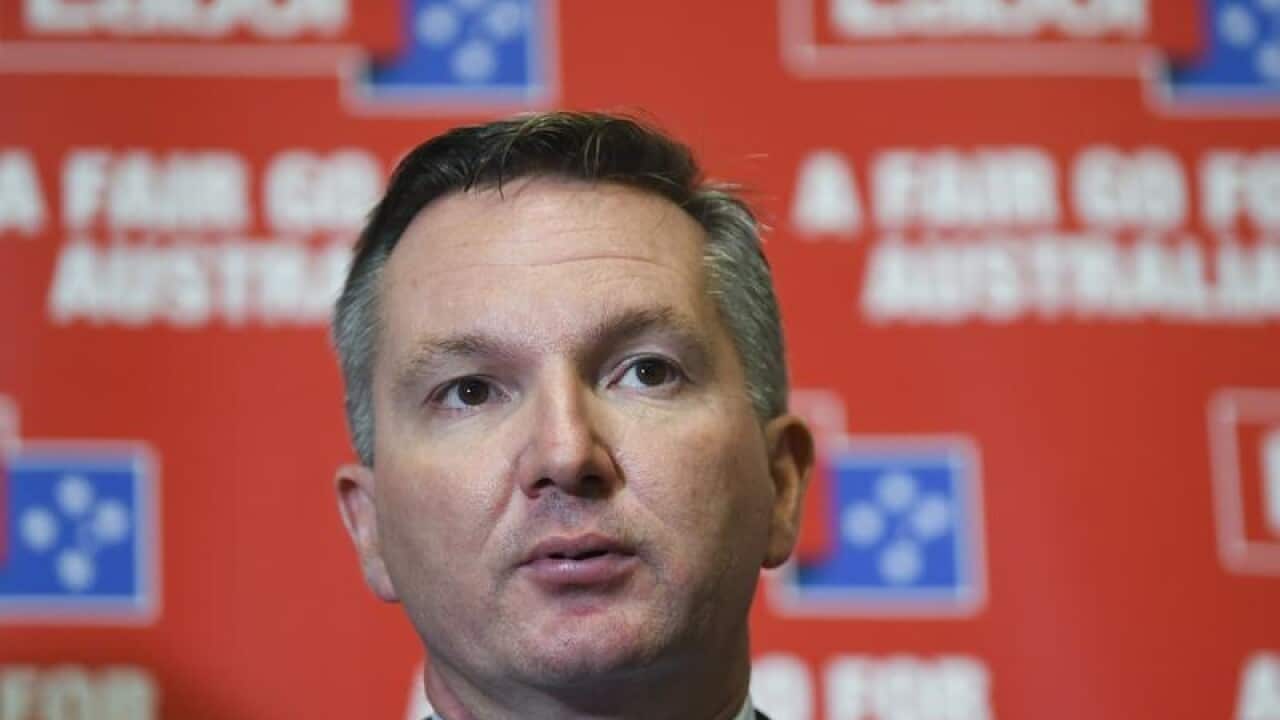 Shadow Treasurer Chris Bowen speaks during a press conference.