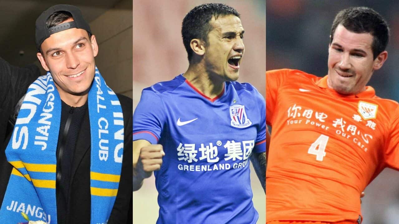 Trent Sainsbury, Tim Cahill and Ryan McGowan