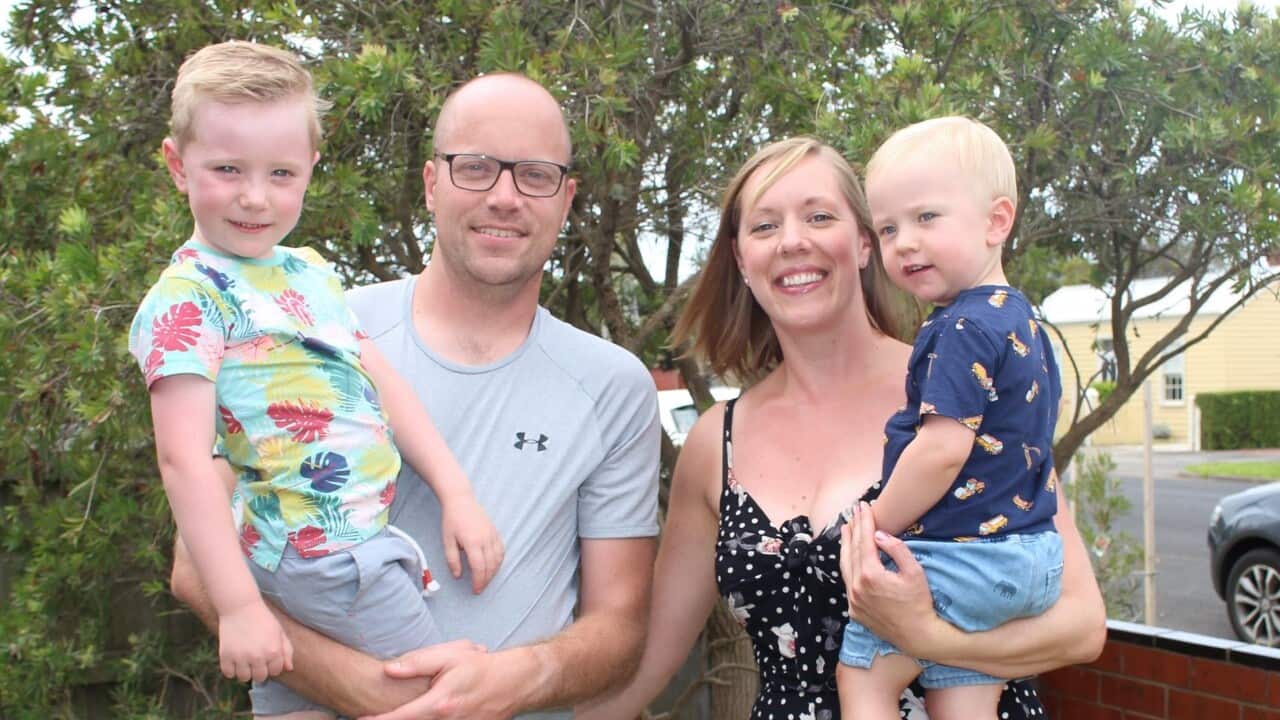 Ben Doyle and his partner Gemma have cautiously welcomed the government’s announcement of an intended starting date for travel concessions.