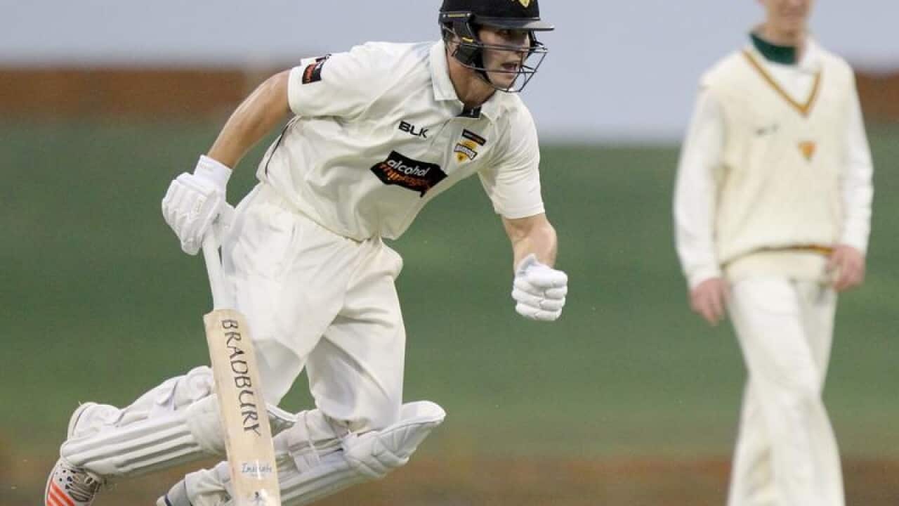 Hilton Cartwright of Western Australia runs between the wickets