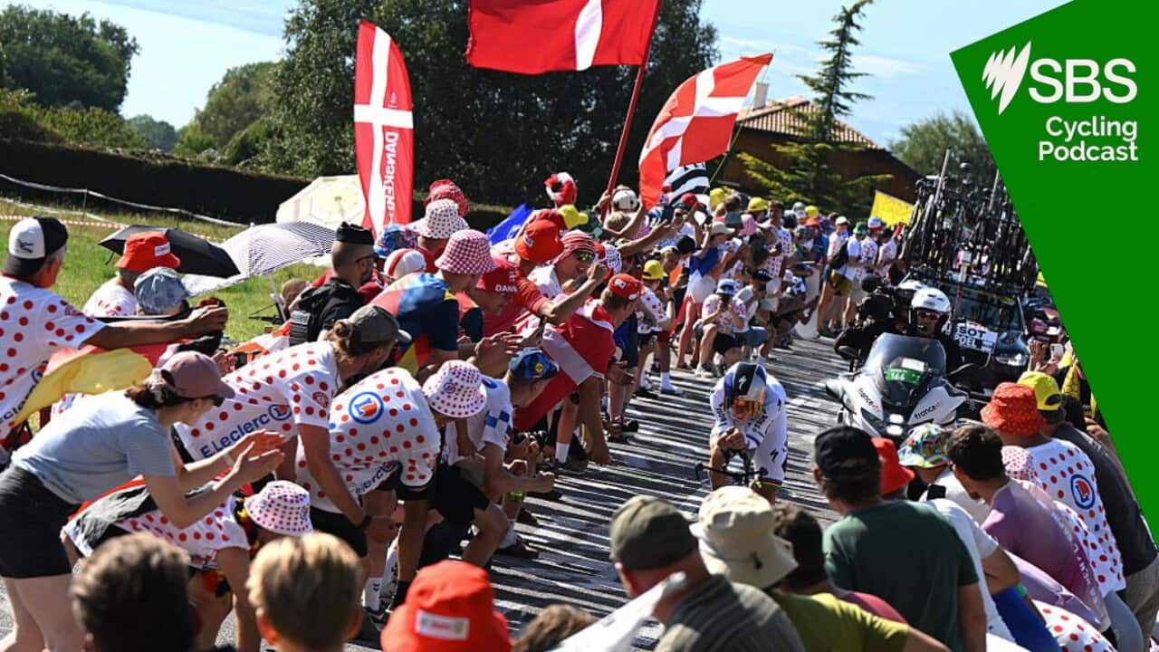 THONON-LES-BAINS, FRANCE - JULY 21: Remco Evenepoel of Belgium and Team Red Bull - BORA - hansgrohe competes while fans cheers during the 113th Tour de France 2026, Stage 16 a 26.1km individual time trial stage from Evian-les-Bains to Thonon-les-Bains / #UCIWT / on July 21, 2026 in Thonon-les-Bains, France. (Photo by Dario Belingheri/Getty Images)