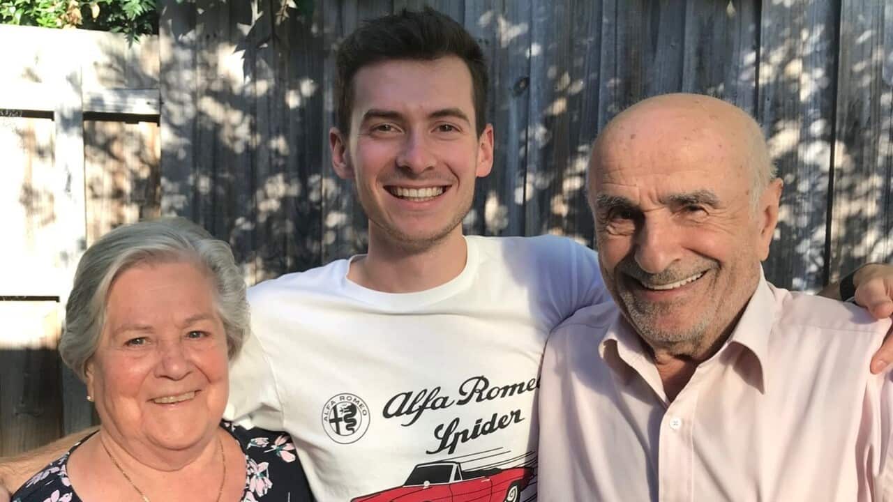 Charlie con nonna Elisa e nonno Ilario Bastiani
