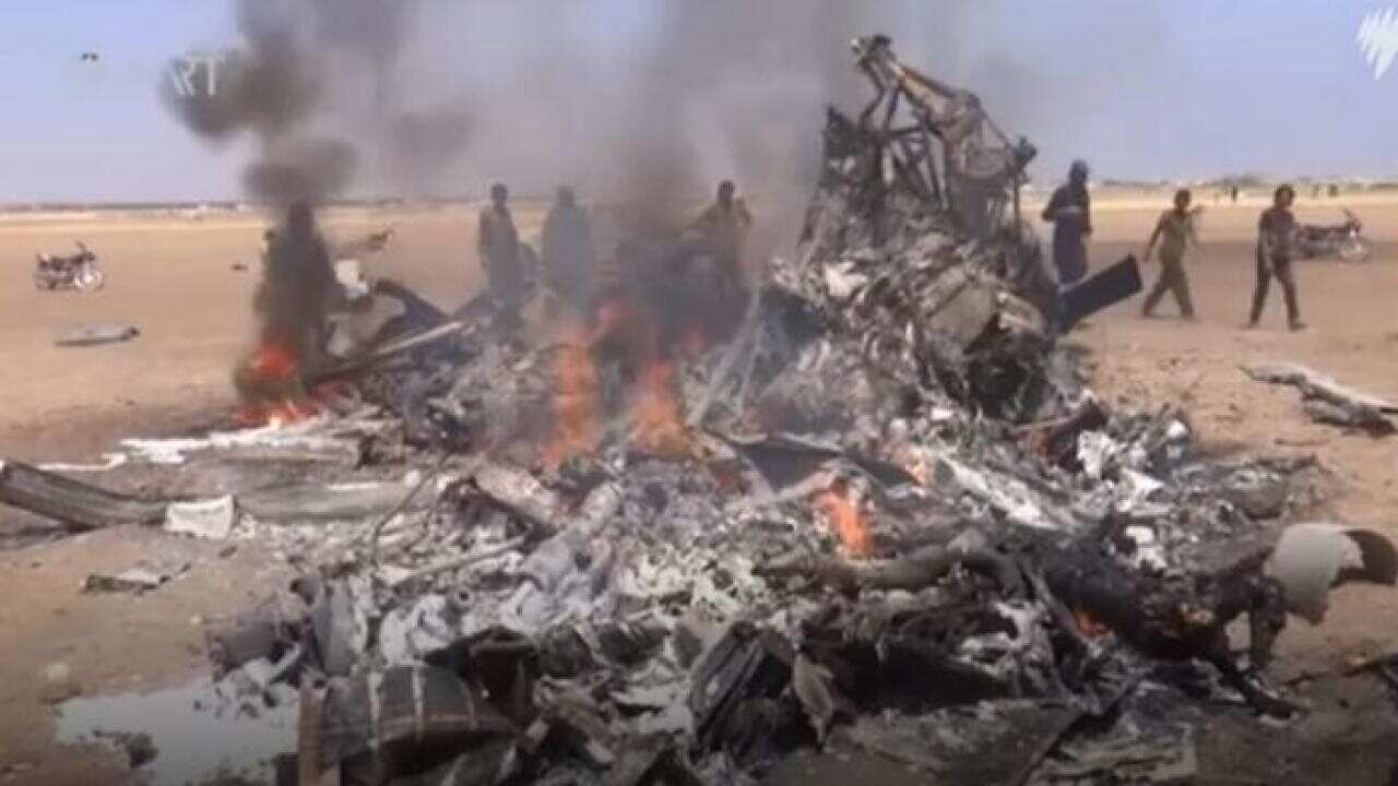 A Russian helicopter shot down