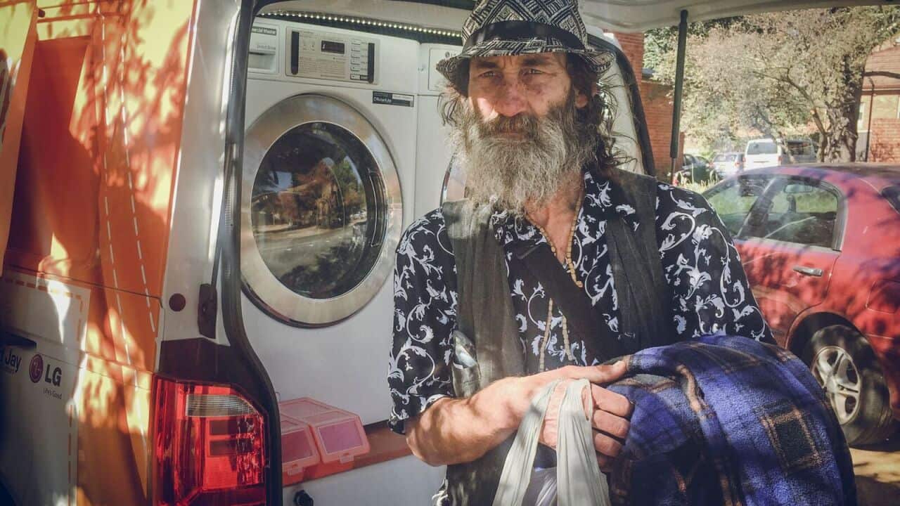 Do your washing and have a chat: the world’s first mobile laundry for the homeless