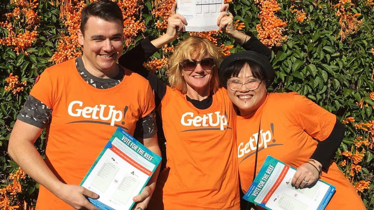 GetUp volunteers posing for a photo