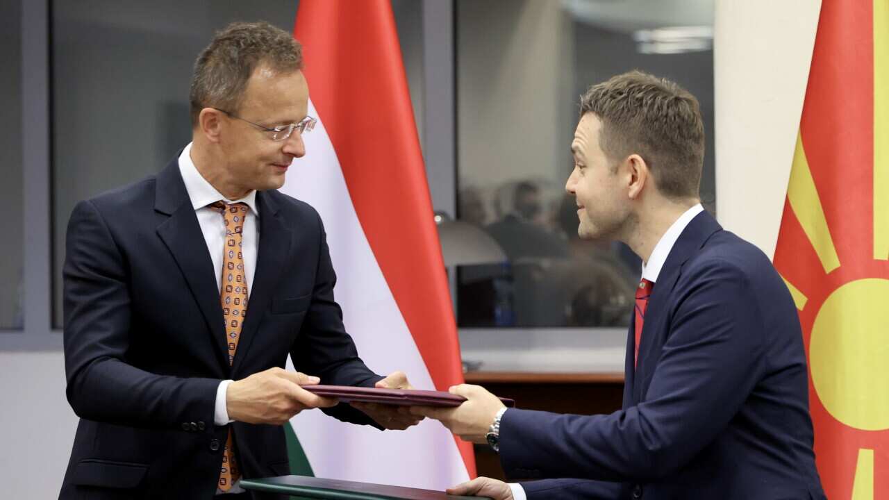 Hungarian Foreign Minister Peter Szijjarto visits North Macedonia