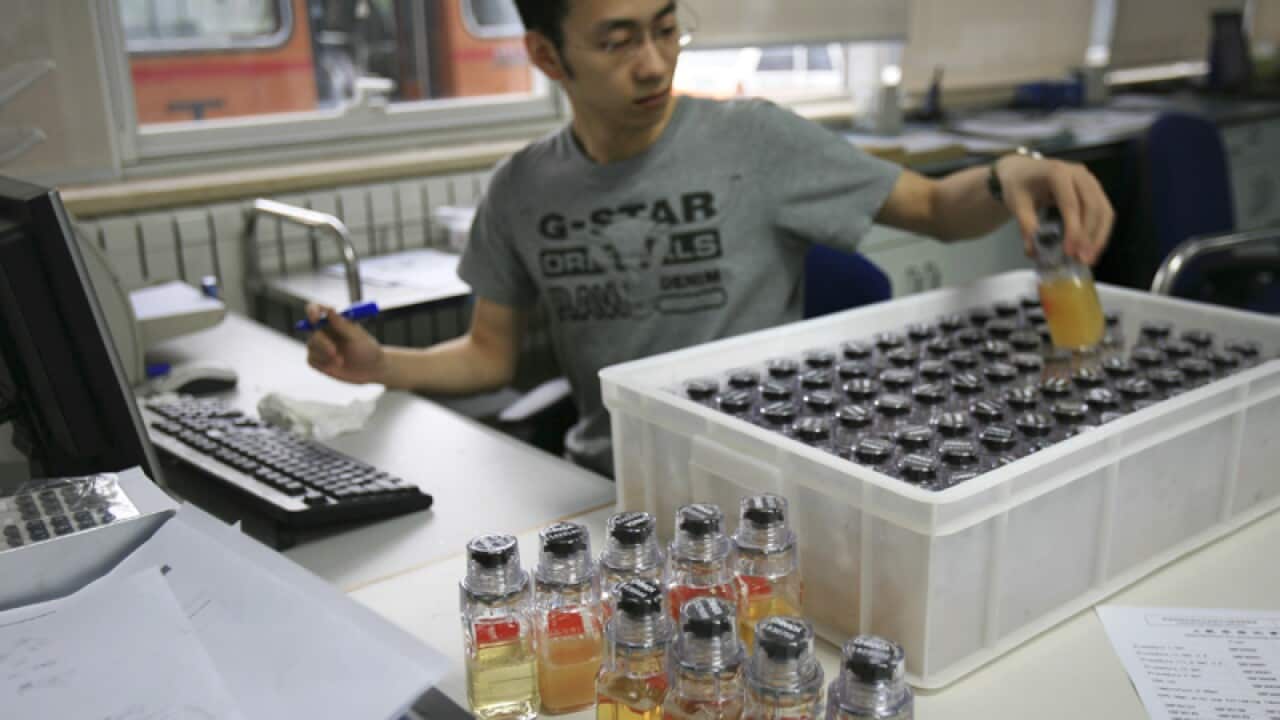 Urine samples from Chinese athletes are recorded