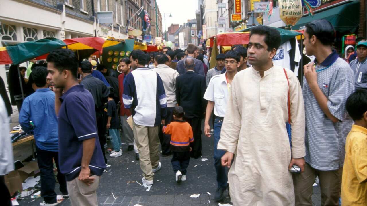 People in Brick Lane Bangladeshi New Year Festival London, UK