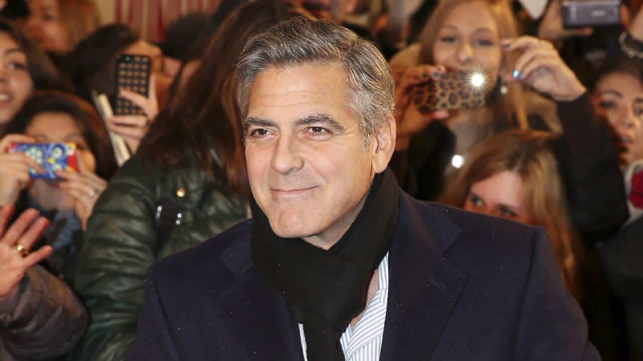 American actor George Clooney in Italy.