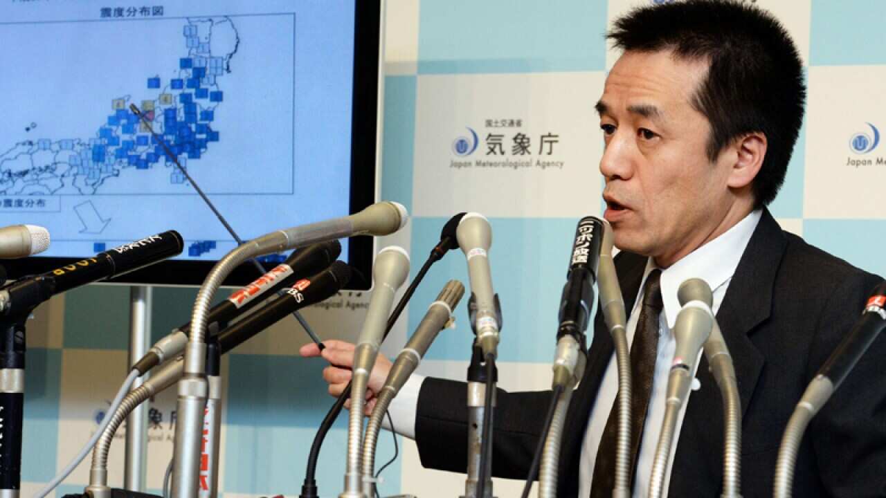 Japan Meteorological Agency official Yohei Hasegawa speaks