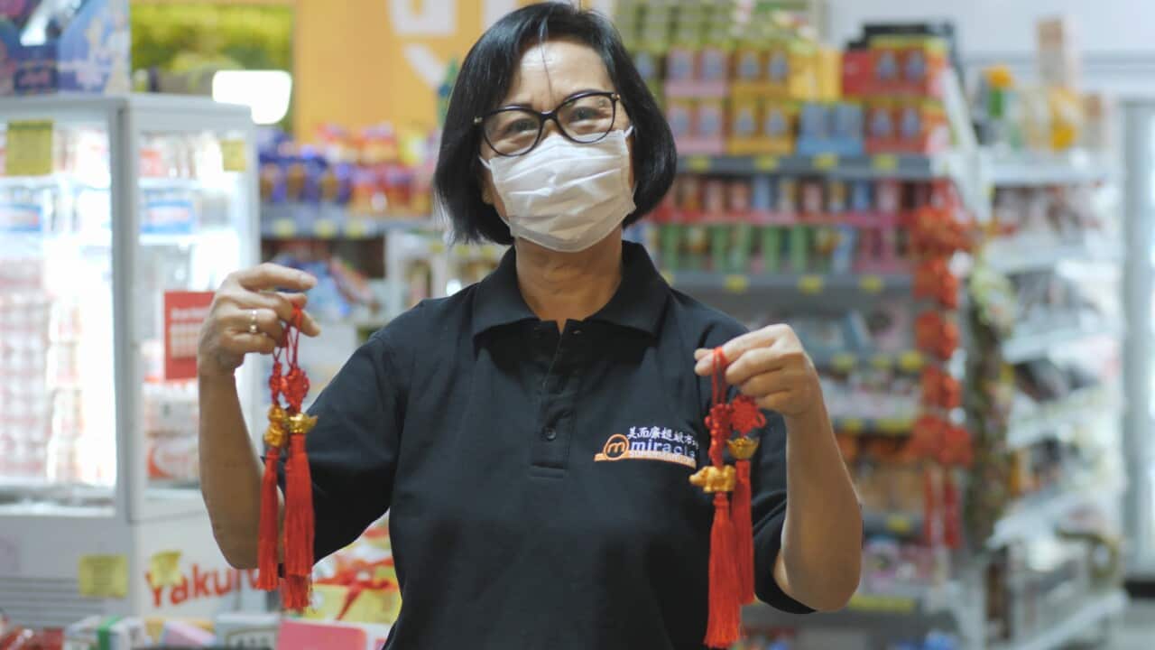 An Asian supermarket in Sydney CBD is prepared for Lunar New Year in 2021.