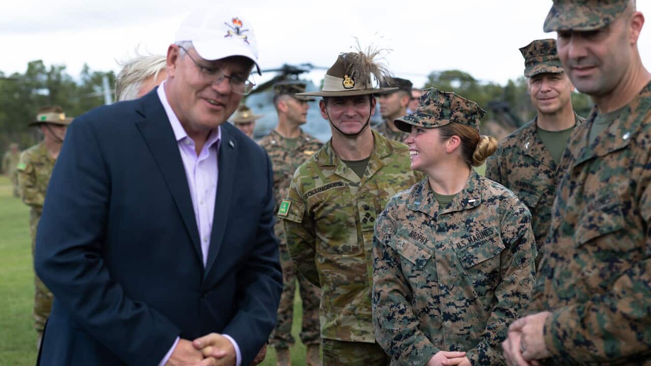 Scott Morrison visits an Australian army barracks in Darwin