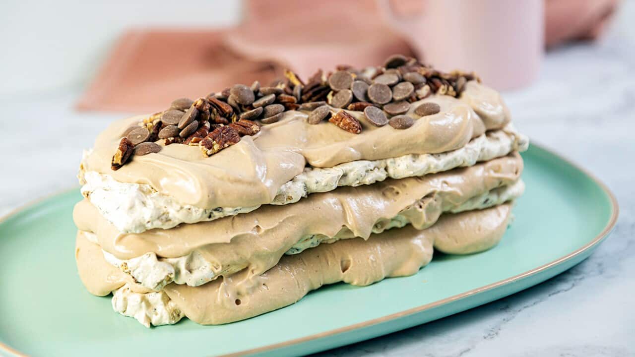 Chocolate, date and ice cream cake