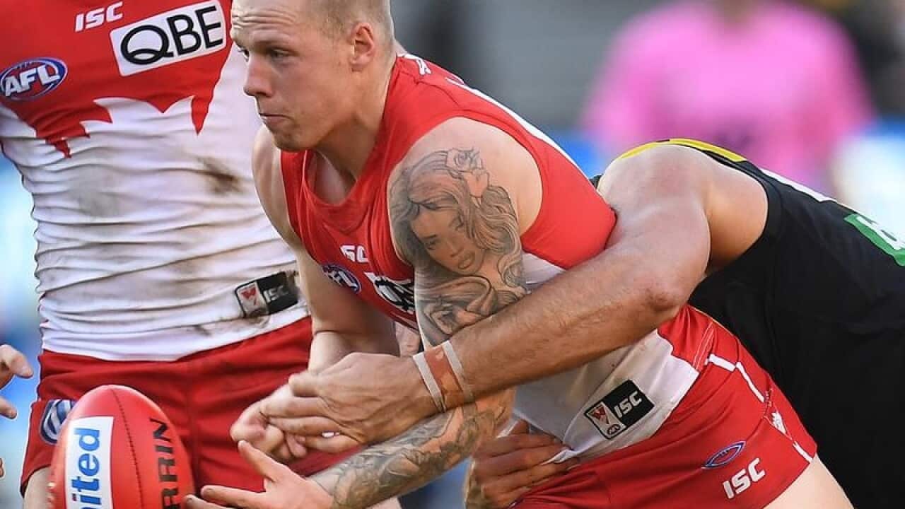 Sydney Swans midfielder Zak Jones