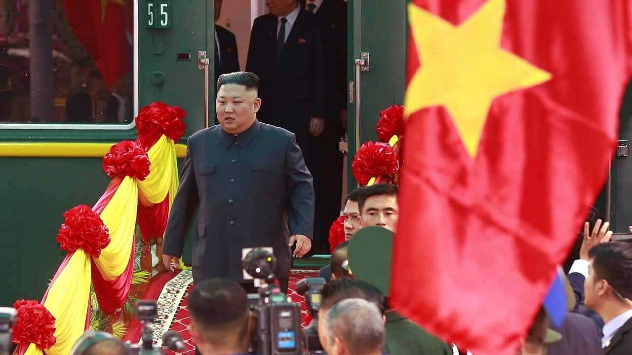 Kim Jong-un arrives in Vietnam.