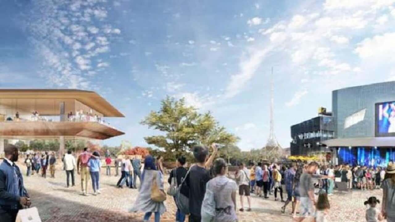 A mock-up concept image of the Apple store.